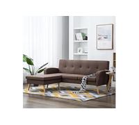 vidaXL Canapé en L recouvert de tissu 186 x 136 x 79 cm brun