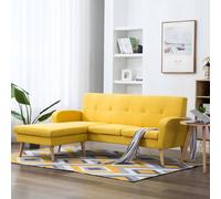 Vidaxl Canapé D'angle Revêtement En Tissu 186x136x79 Cm Jaune Jaune