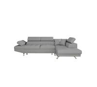 Canapé d'angle RIO Convertible avec coffre en tissu - Angle Droit, Gris clair