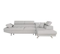 Canapé d'angle RIO Convertible avec coffre en tissu - Angle Droit, Gris perle