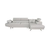 Canapé d'angle RIO Convertible avec coffre en tissu - Angle Droit, Gris perle