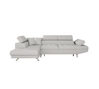 Canapé d'angle RIO Convertible avec coffre en tissu - Angle Gauche, Gris perle