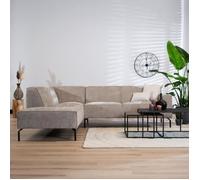 Canapé d'angle scandinave Kansas taupe mélange gauche - Livin24 - Non déhoussable - Beige