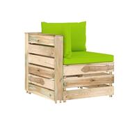 Canapé d'angle sectionnel avec coussins Bois imprégné de vert