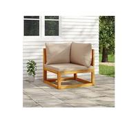 Vidaxl Canapé D'angle Sectionnel Et Coussins Taupe Bois Massif Acacia