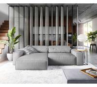 Canapé d'angle Sirpio XL 270x170 cm Microfibre Gris Recamiere variable avec Tabouret