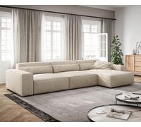 Canapé d'angle Sirpio XL 370x170 cm Velours côtelé Beige Recamiere variable
