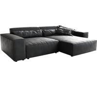 Canapé d'angle Sirpio XL Cuir synthétique Vintage Anthracite 270x170 cm Recamiere Variable
