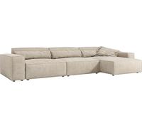 DeLife Canapé d'angle Sirpio XL Velours Côtelé Beige 370x170 cm Recamiere Variable