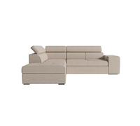 Canapé d'angle SOAN convertible en tissu - Beige - Angle Gauche
