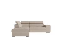 Canapé d'angle SOAN convertible en tissu - Beige - Angle Gauche
