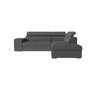 Canapé d'angle SOAN convertible en tissu - Gris foncé - Angle Droit