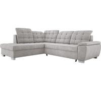 Canapé d'angle spacieux LOTTA en velours facile à entretenir, Dimensions 258x212cm, Idéal pour les familles, Avec coffre de lit pratique et design moderne Disposition des meubles à gauche Couleur : CL