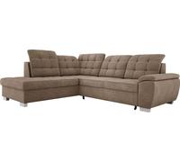 Canapé d'angle spacieux LOTTA en velours facile à entretenir, Dimensions 258x212cm, Idéal pour les familles, Avec coffre de lit pratique et design moderne Disposition des meubles à gauche Couleur : CA