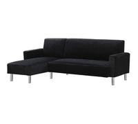 Canapé d'angle tissu réversible ""Rio"" - 4 places - Gris anthracite