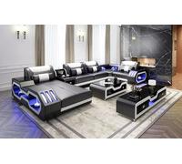Canapé d'angle UForm Table basse Sideboard Canapé en cuir Paysage de salon Designer Canapé Set