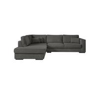 Canapé d'angle XXL BELAMI en tissu - Gris foncé, Angle Gauche