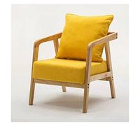 Canapé d'appoint moderne du milieu du siècle, chaise d'appoint avec coussin lombaire et coussin, chaises longues rembourrées en tissu de lin avec cadre en bois pour salon, lecture (couleur : style 3)