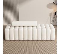 Canapé D'appoint Moderne en Velours Capitonné for Salon, Banc Capitonné De Bout De Lit for Chambre À Coucher(A,200X40X43cm)