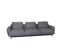 Canapé de 3 places avec repose-pieds Aura black metal frame