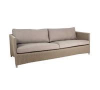 Cane-Line Canapé de 3 places de jardin Diamond taupe structure Cane-line Weave, aluminium