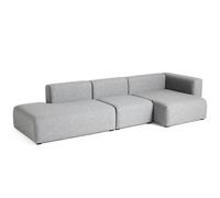 Canapé de 3 places droite Mags 321x127,5x67cm black stained pine wood legs