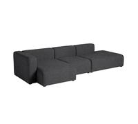 Canapé de 3 places gauche Mags 321x127,5x67cm black stained pine wood legs