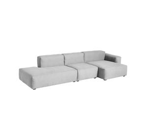 Canapé de 3 places Mags Soft accoudoir bas black stained pine wood legs