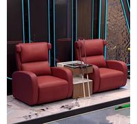 Canapé de Billard Rouge à Dossier Haut - Fauteuil Lounge sans pédales for Loge privée et Espace de Repos de Salle de Billard, sièges spectateurs en Similicuir(Set1)