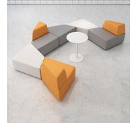 Canapé de bureau asymétrique, design irrégulier unique pour espaces commerciaux, salles de pause, zones de réception et salons publics avec assise douce en éponge haute densité
