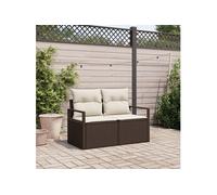 Canapé De Jardin 2 Places Vidaxl Avec Rangement Et Coussins En Poly Rattan