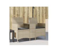Vidaxl Canapé De Jardin 2 Places Avec Table Et Coussins Résine Tressée