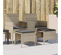 Vidaxl Canapé De Jardin 2 Places Avec Table Et Coussins Résine Tressée