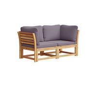 vidaXL Canapé de jardin avec coussins 2 places bois massif d'acacia ensemble de canapés d'extérieur canapé de jardin canapé 3214313