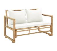 Canapé de jardin à 2 places avec coussins Bambou