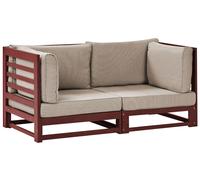 Canapé de Jardin 2 Places en Bois d'Acacia Certifié Brun Acajou et Coussins