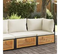 Canapé de Jardin 2 Places en Bois Massif d'Acacia avec Coussins Amovibles, Meuble d'Extérieur Modulaire pour Terrasse et Jardin, Cadre Robuste en Acier et Assise Confortable, 110kg Capacité