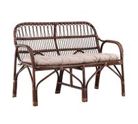 Canapé de Jardin 2 Places en Rotin "Nella" 129cm Noyer