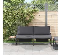 Canapé De Jardin 2 Places Vidaxl Avec Coussins Anthracite