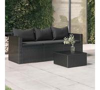 Canapé de jardin 3 places avec coussins Gris Résine tressée canapé vidaXL