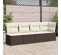 Canapé de Jardin 4 Places en Résine Tressée Marron avec Coussins Confortables, Ensemble Salon d'Extérieur Modulaire pour Terrasse et Jardin, Housses Lavables, Résistant aux UV et Intempéries