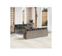 Ensemble de canapé de jardin avec coussin 9 pcs Sièges extérieurs Salon vidaXL v