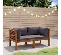 Vidaxl Canapé De Jardin À 2 Places Avec Coussin Bois D'acacia Massif