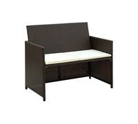 Canapé De Jardin À 2 Places Avec Coussins Marron Résine Tressée Marron