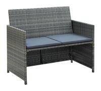Canapé de Jardin à 2 Places avec Coussins Résine Tressée Extérieur vidaXL