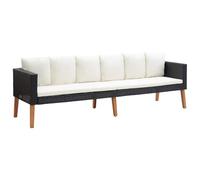 vidaXL Canapé de jardin 2 places Patio – Résine tressée avec coussins – Beige