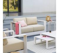 Hespéride - Canapé de jardin Allure 2 places aluminium et polyester Avoine/Beige Zebrano