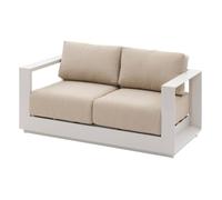 Hespéride - Canapé de jardin Allure 2 places aluminium et polyester Avoine/Beige Zebrano