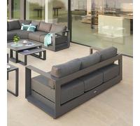Canapé de jardin ALLURE Graphite Gris zebrano 3 places - Aluminium traité époxy, Polyester Hespéride