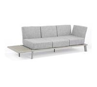 Canapé de jardin Aluminium avec coussins déhoussables - Spring - L.211 x l.75 x H.84 cm - Gris pierre